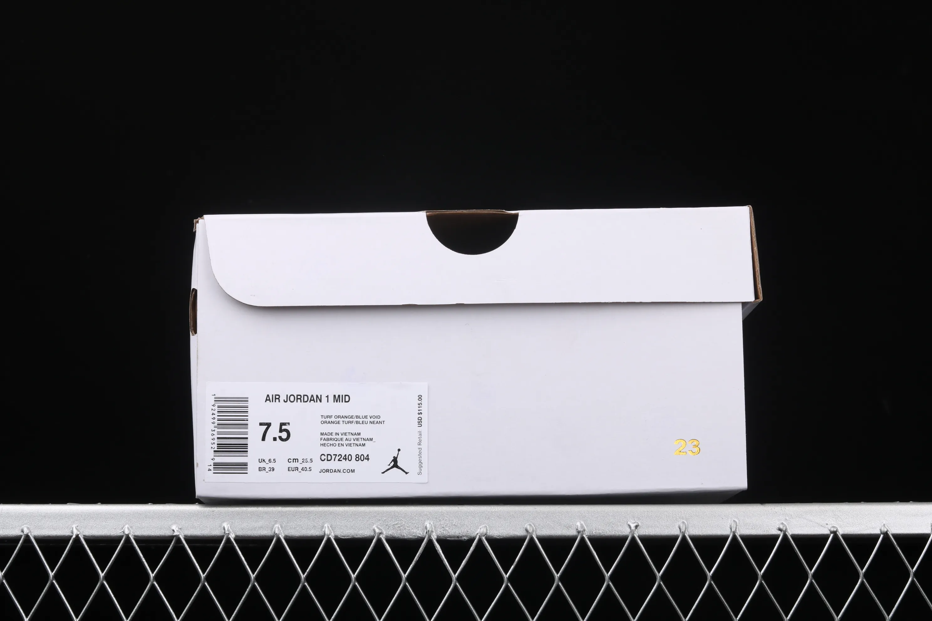All categories Air Jordan Jordan series basketball shoes Air Jordan 1 Mid Air Jordan 1 Mid AJ1 Joe 1 Zhongbang blue and orange basketball shoes CD7240-801